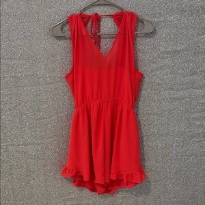 Astr Scarlet Sleeveless Romper